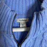 L.l bean blue medium cable knit quarter zip sweater Photo 2
