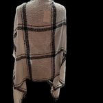Mud Pie Plaid Scarf Wrap Shawl Cape Cardigan One Size White & Black 72X29.5 NEW Photo 6