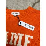 Day + Moon Orange and White Gameday short sleeve cropped Sweater, size small Photo 3