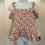 J.Crew x Liberty Smocked Ruffle Peplum Top In Liberty Rose (Sz L) NWT Photo 2