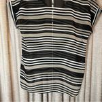 Soprano  Black and Grey Stripe Short Sleeve Blouse Size Medium Photo 11