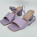 Asos Raid Naya Tie Ankle Mid Heeled Sandals In Lilac US 7 Purple Photo 4