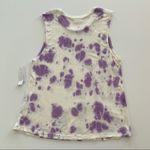 Abound  Purple and White Tie Dye Ribbed Muscle Tank Top Small Photo 6