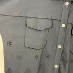 Made In Italy Jacket Topper Womens Large Black Eyelet Button Up Frayed Trim Edgy Photo 6