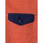 J Crew Unisex Quilted Coral Knit Pullover 1/4 Snap Button Style Sz M Orange Size M Photo 4