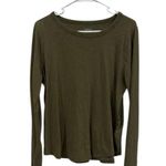 Madewell  Deep Olive Green T-Shirt Long Sleeve Relaxed Fit Large EUC Photo 0