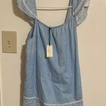 Red Camel  Blue Sleeveless Top with Lace Trim 1x  NWT Photo 0