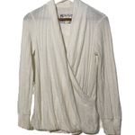 Maeve Anthropologie Cream Surplice V-Neck Knit Top XS Soft & Chic Photo 0