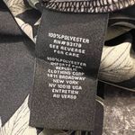 Joan Vass  Women’s Black Floral Print Long Sleeve Button Down Dress Size L NEW Photo 4