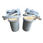 Loeffler Randall 7 Camellia Blue Pleated Bow Heel Designer Open Toe Ankle Strap Photo 5