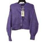 Endless Rose  PuffSleeve Button Front Wool Blend Sweater Lilac Purple XS NWT Photo 1