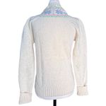 Vintage The Eagle’s Eye Fair Isle Shetland Wool Henley Sweater Pastel Pink Cozy White Size M Photo 2