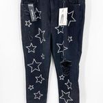 Simple Society NWT  Star Embellished Super High Rise Straight Jeans Photo 0