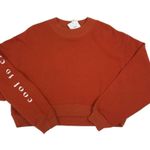 Boyish Crop Pullover S Graphic "Cool To Care" Gender Neutral Gorpcore Boho NWT Photo 3