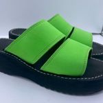 Y2K foam platform sandals double strap neon green/black Size 8 Green Photo 5