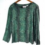 Nue Options S Snake Pattern Sequined Green Women's Top Photo 5