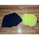 Nike  womens Dri-Fit‎ shorts small lot of 2 Navy Blue Yellow Photo 3