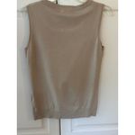 August Silk Sleeveless Tank Top Beige Knit Silk Blend Women's Small Photo 3