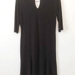 Clara Sun Woo Dress Black 3/4 Sleeve Swing Dress w/ Keyhole Back Sz XS EUC LBD Photo 8