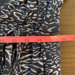 Fresh Produce  Women's Blue Animal Print Wrap Dress‎ Size L Short Sleeve Made USA Photo 11