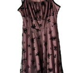 SheIn Whimsigoth Pink Floral Black Lace Trim Dress Spaghetti Strap Party Fairy Grunge Photo 0