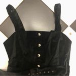 Staud NWT Primrose Jumpsuit Sleeveless Black Velvet Yin Yang Buttons Belted 10 Photo 3