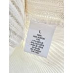 Roz & Ali Off White Faux Fur Ribbed Knit Zip Up Cardigan size large Photo 8