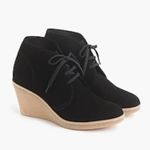 J.Crew Women's Black Suede Macalister Wedge Boots Lace Up Size 12 Photo 0