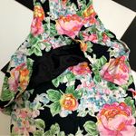 Vintage 80s 90s Niki Strapless Tube Dress Ruffles Colorful Floral Dopamine sz S Multiple Photo 2