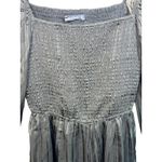 Abercrombie & Fitch  Black Sheer Glitter Smocked Long Puff Sleeve Romper Womens S Photo 5