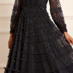 Needle & Thread  Dot Shimmer Ankle Gown Black Size US 16 Photo 0