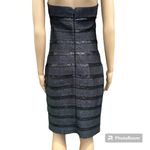 Carmen Marc Valvo Sequin Embellished Black Bandage Strapless Dress sz M Photo 3