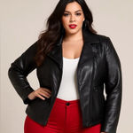 Worthington Faux Leather Lightweight Jacket, Black, Silver, Size 2X, NEW Photo 0