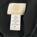 Vera Wang  White Gold Label Black Silk Mesh Gown size 2 Beaded Waist Bow Photo 2