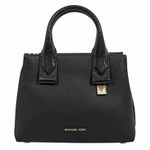 Michael Kors  Black Rollins Snake Embossed Leather Satchel Bag Purse Photo 0