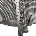 Lane Bryant Knit Top Size 14/16 grey White Stripe Sleeveless Tie front tank top Photo 3