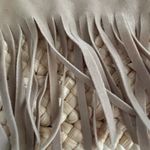 IKKS | women’s fringe, straw tote bag. Tan Photo 5