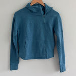 The North Face  Pullover Sweatshirt Womens Size Small Quarter Zip Crop‎ Top Blue Photo 0