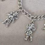 Vintage Silver Charm Bracelet Cowboy And Cowgirl Angel Charms Photo 3