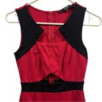 Guess  Cut Out Red Black Formfit Bodycon Slit Front Above the Knee Dress Womens 2 Photo 9