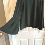 Loft Womens Green Bell Sleeve Keyhole Neck Blouse Top Size Small Holiday Party Photo 1