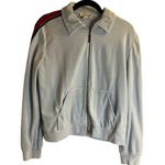 St. John  Sport Velvet Track Red Stripe Front Zip Blue Jacket Size M Photo 0