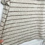 Caslon  Women's Beige Striped Short Sleeve Drawstring T-Shirt Size L in Oatmeal Photo 4