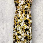 Absolutely Love It!!! Status Print Strapless Empire Waist Dress Size Large Gold Photo 3