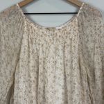 Giusy Top Women's Large Beige Floral 100% Silk Blouse‎ Dainty Cottage Feminine Photo 1