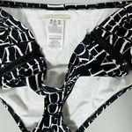 Michael Kors Black White Logo Graphic Zip-Up High-Rise Bikini Swim Bottoms Designer Bathing Suit Luxury Swimwear Size XS 🖤 Photo 2