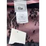 Vintage PIA Pleated Skirt Pink Black Embroidered Lace Hem Mini Made in USA Photo 11