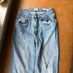 Cotton On Straight Stretch Light Wash Ripped Crop Denim Jeans Size 8 Blue Photo 5