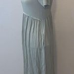 Orange Creek  sage green short sleeve stretchy casual midi dress Photo 4