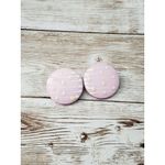 Vintage Clip On Earrings Light Purple & Cream Circle 1" Photo 3